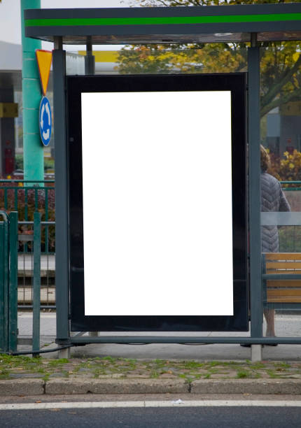 istock Outdoor advertising billboard at the tram stop. 1436799231