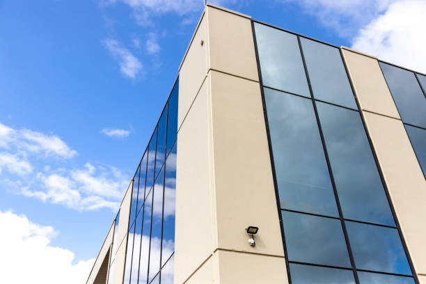 istock Closeup industrial building, background with copy space 1436799990