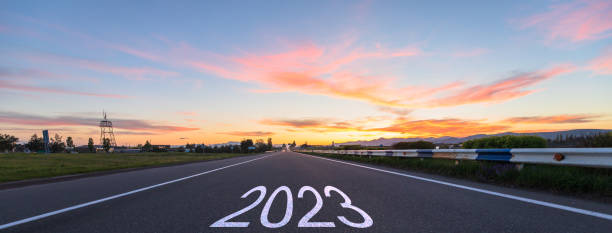 istock Asphalt road and inscription 2023 1436801074