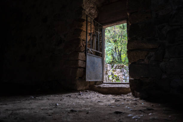 istock Open door to old christian church 1436801099