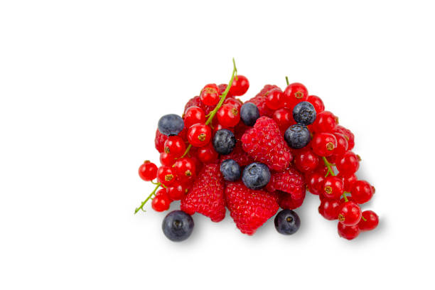 istock Fresh berries isolated on a white background. Mix berries. Close up 1436808413