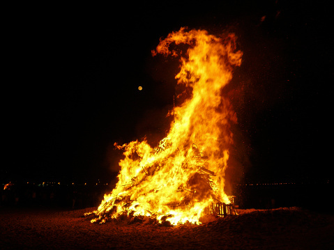Bonfires of San Juan in Galicia. Nigran - Spain
