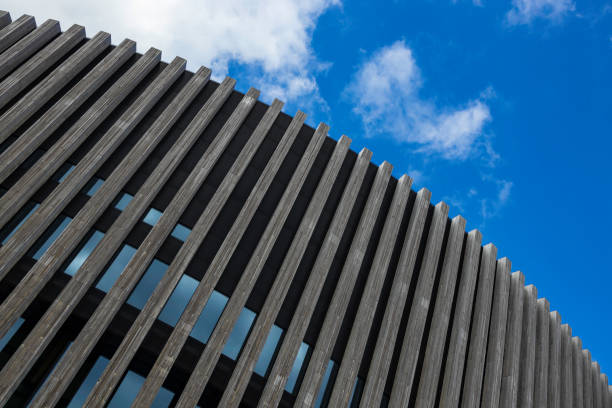 abstract shapes of modern building, with structural lines