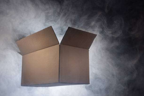 istock mysterious box opening with rays of light, mysterious gift concept 1436818711
