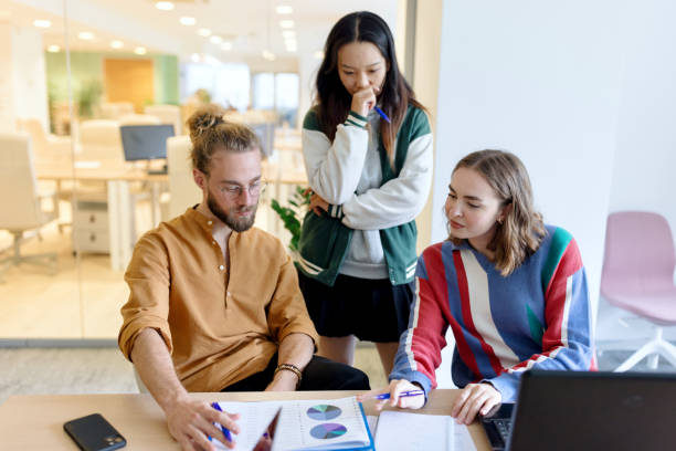 istock Hybrid office meeting 1436828447