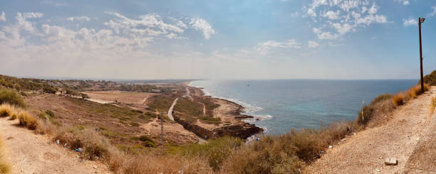Mediterranean Sea landscape in Israel stock photo