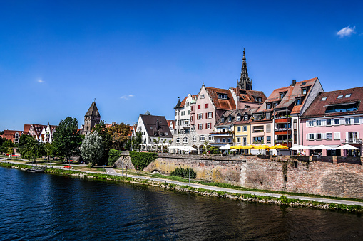 Butcher Tower And River Blau In Ulm, Germany