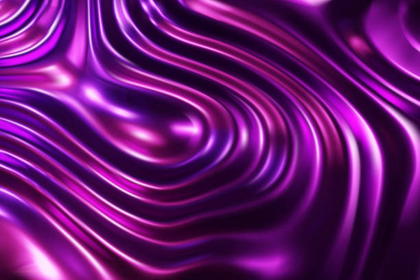 istock Purple liquid molten metal abstract wavy background with light reflects 1436863782