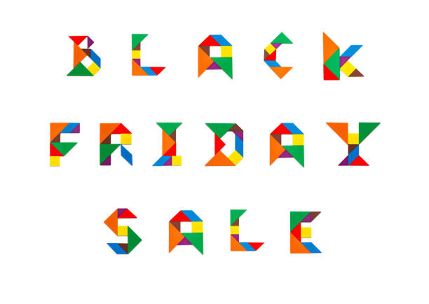 Black Friday Sale shaped by tangram stock photo