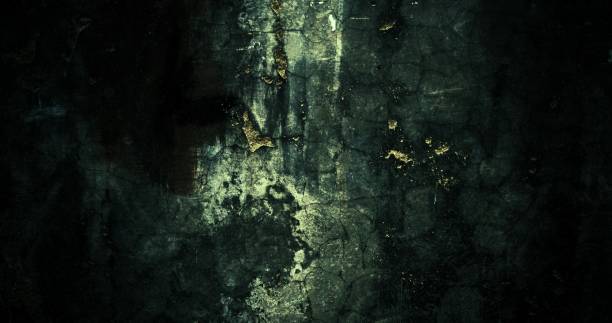 istock Cement texture full of scratches, scary dark concrete wall background 1436873315