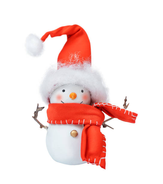 istock Snowman in hat and scarf isolated 1436878101