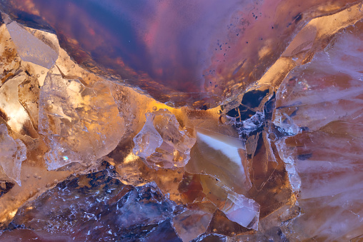 Macro photography of Crystal, close up.purple.