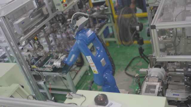 Industry robots and Automated production line in a factory