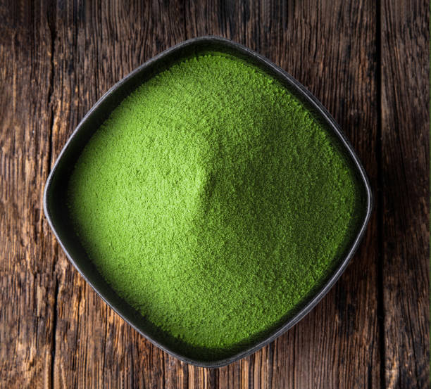 green tea powder in a bowl on