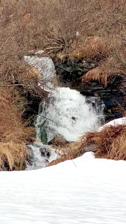 Flowing water during season change