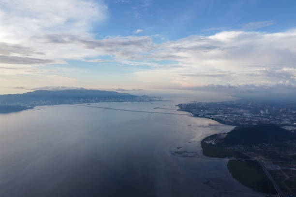 istock Aerial view Penang Bridge connect mainland 1436892424