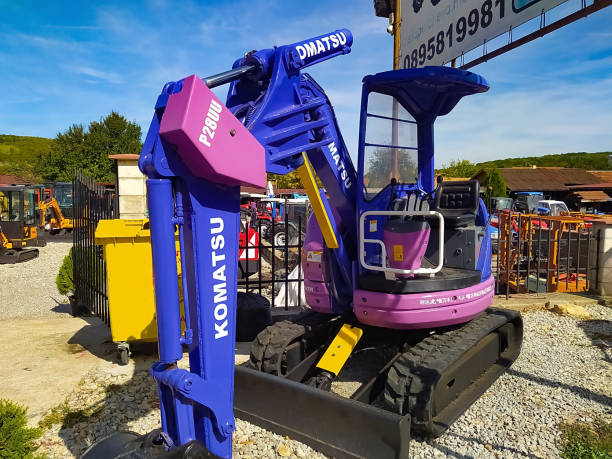 Wheel loader Komatsu P28UU at Bucharest, Romania Bucharest, Romania - September 25, 2022: Wheel loader Komatsu P28UU at Bucharest, Romania on September 25, 2022 bagger stock pictures, royalty-free photos & images