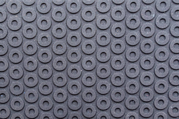 istock Seamless black studded rubber floor panels for texture or background 1436895881
