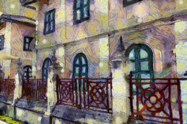 istock Italian Architecture in thailand Illustrations creates an impressionist style of painting. 1436902267