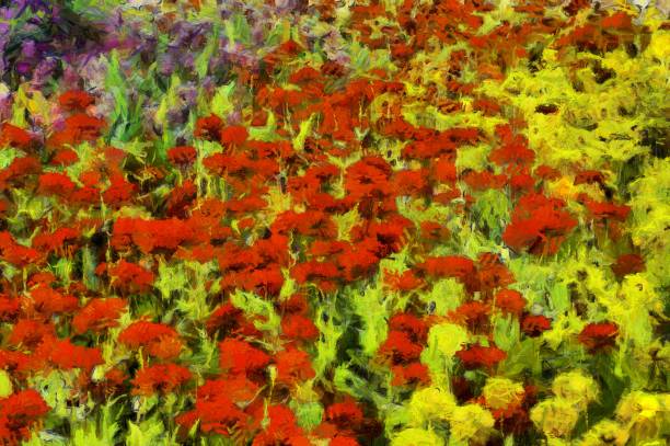istock flower Illustrations creates an impressionist style of painting. 1436903953
