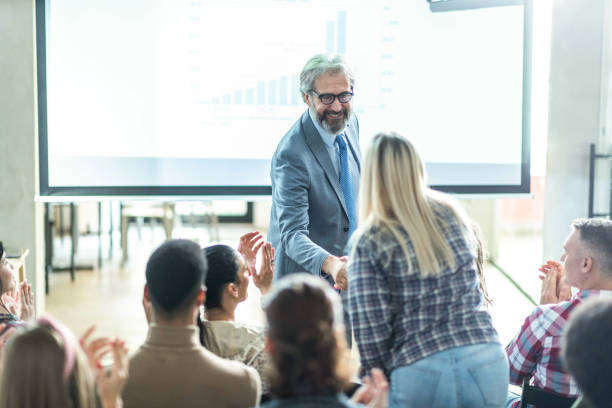 istock Successful deal on a seminar! 1436909996