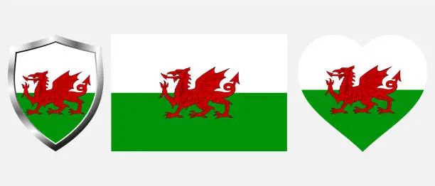 Vector illustration of Wales flag on isolated background vector illustration