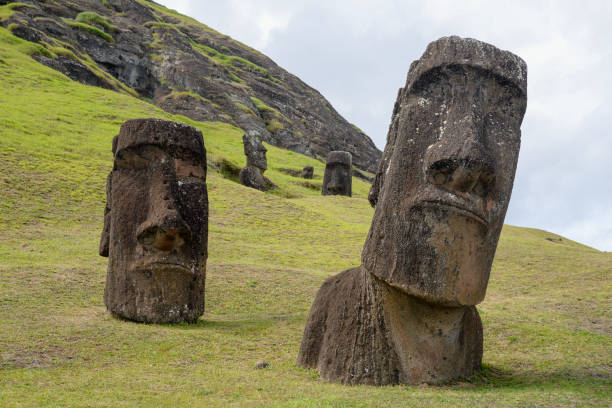 istock Moais on Rano Raraku under the sunlight in Easter Island, Valparaiso, Chile 1436918232