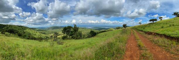 Panoramic shot of the Akagera National Park in Rwanda, Africa A panoramic shot of the Akagera National Park in Rwanda, Africa akagera national park stock pictures, royalty-free photos & images