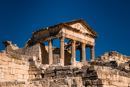 The famous Dougga archaeological site in Tunisia