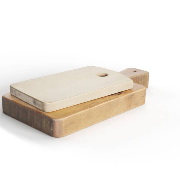 istock 3D rendering of wooden cutting boards isolated on a white background 1436921417