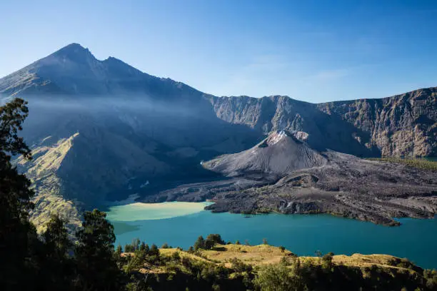 A beautiful view of the Mount Rinjani in Indonesia