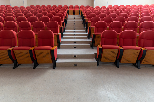 Large theater red seats