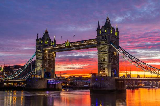 istock Tower Bridge in London, UK at sunset 1436924476