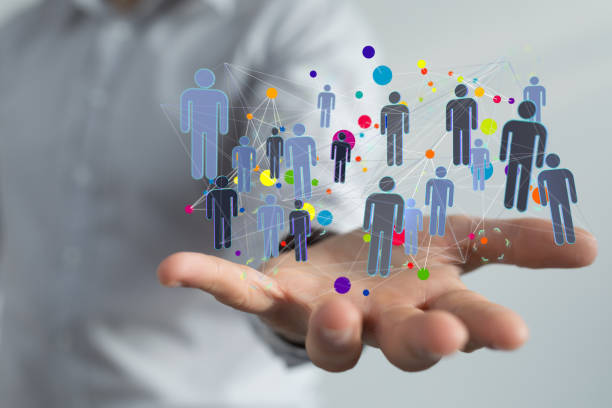 istock Digital concept in 3D of communication, globalization network and teamwork 1436925040