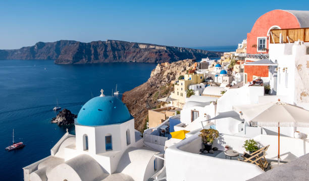 istock Blue-domed Greek Orthodox church 1436925984