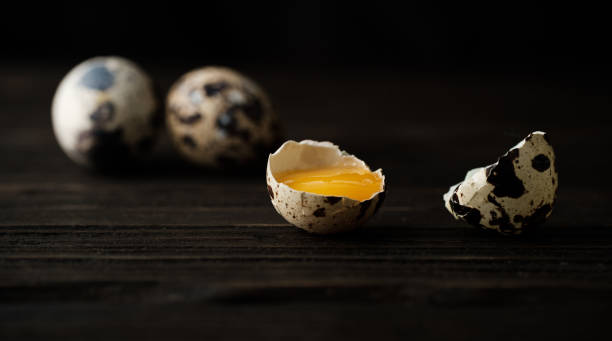 Quail eggs quail eggs on old wood background quail egg stock pictures, royalty-free photos & images