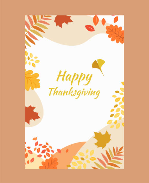Thanksgiving greeting card template with autumn elements. Thanksgiving greeting card template with autumn elements. apple pie a la mode stock illustrations