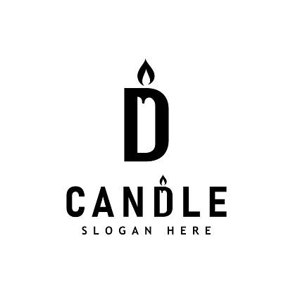Candle Light Flame Logo Design Illustration