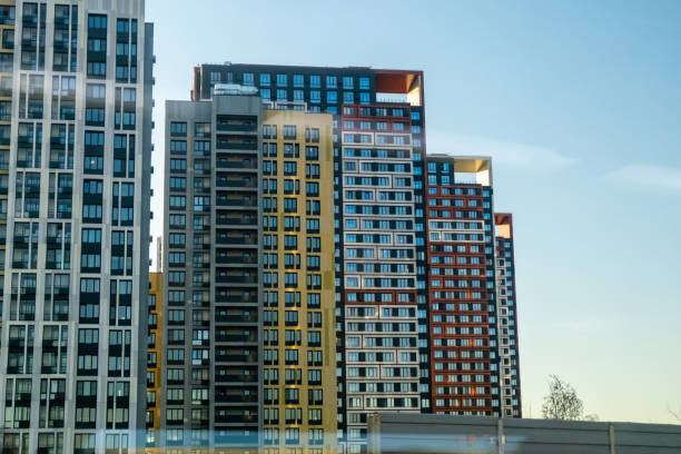 istock Multi-colored residential high-rise buildings 1436931915