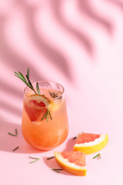 istock Summer cocktail with grapefruit, rosemary, and ice. 1436937213