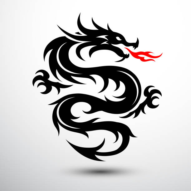 Chinese Dragon Symbol4 Stock Illustration - Download Image Now - Chinese  Dragon, Ancient, Beauty - iStock