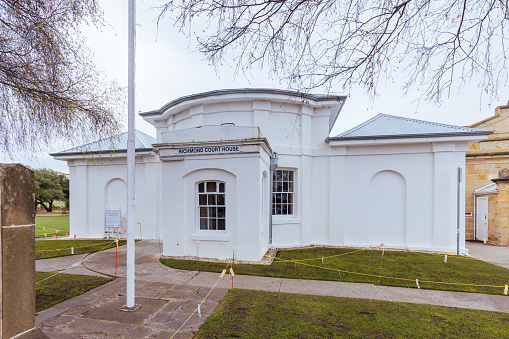 RICHMOND, AUSTRALIA - SEPTEMBER 15, 2022: Richmond Court House in Richmond, near Hobart in Tasmania, Australia