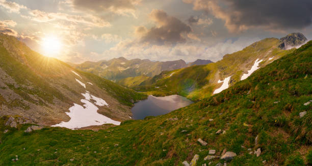 istock high altitude mountain lake at sunset 1436945554