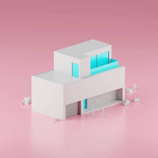 istock 3d render of a modern house, Real estate concept. 1436946681