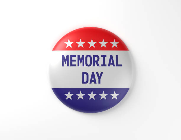 istock Memorial Day USA Flag Badge 1436949035