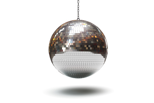 mirror ball isolated on white background - 3d rendering