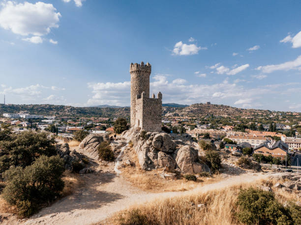 Beautiful view of the Watchtower of Torrelodones in Spain A beautiful view of the Watchtower of Torrelodones in Spain madrid mountains stock pictures, royalty-free photos & images