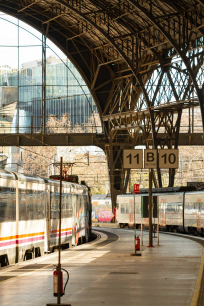 istock Vertical shot of a train parked on the platform 1436957559