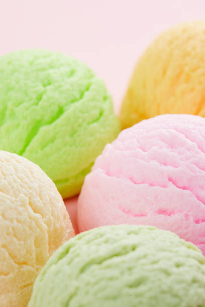 istock Selective focus shot of various flavored delicious ice cream scoops 1436958540