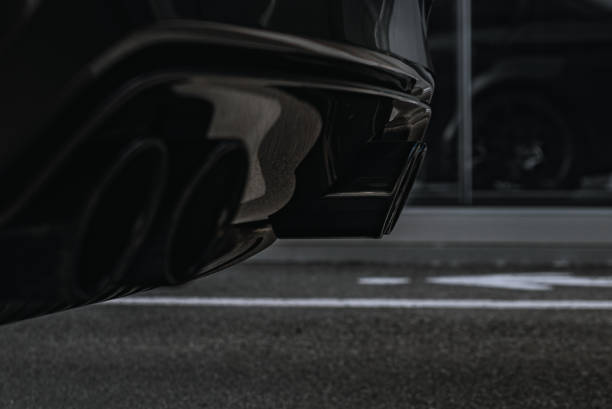 istock Selective focus shot of car exhausts 1436960600